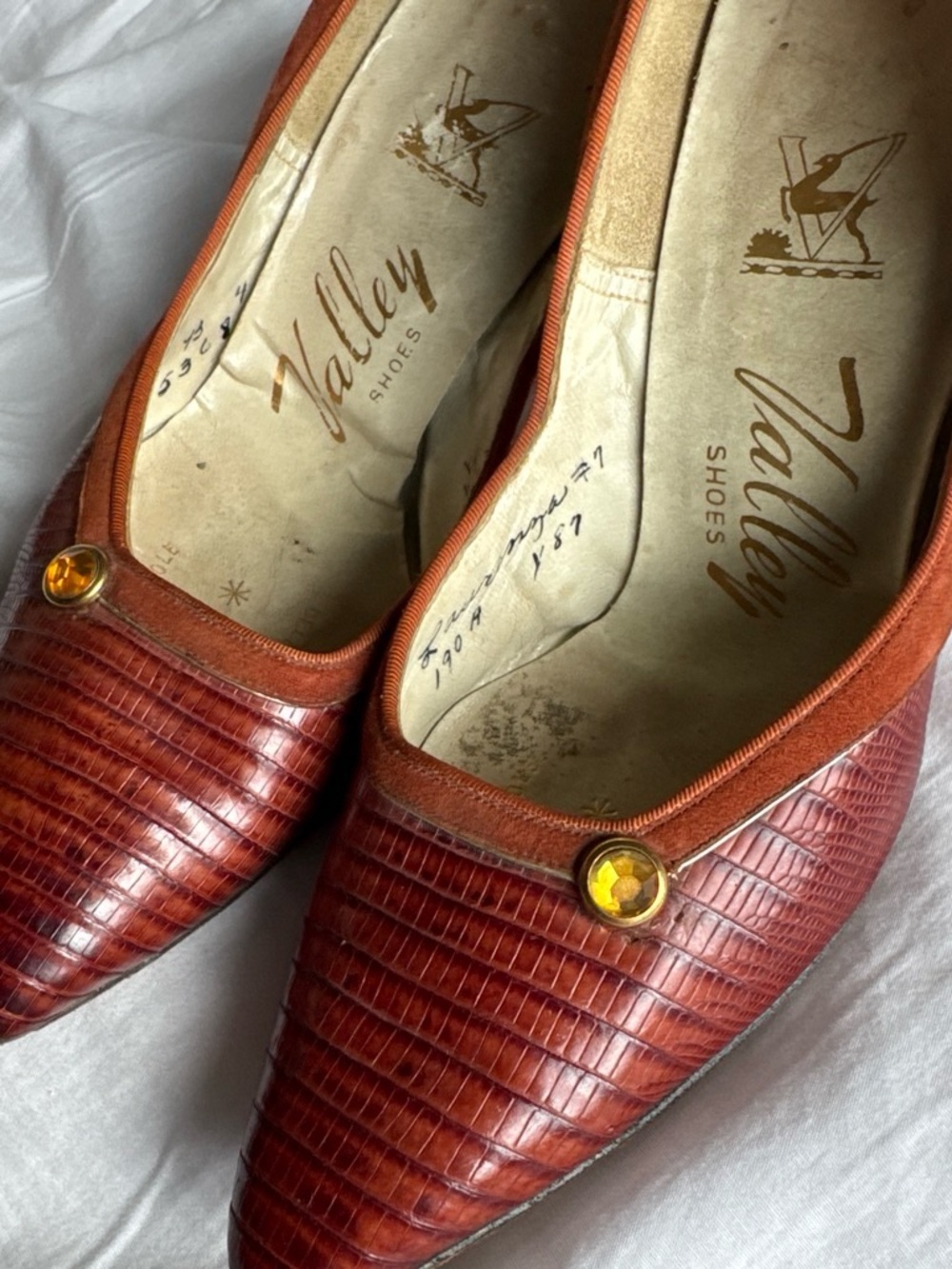 Women's Vintage 50s Crocodile Leather Pumps
